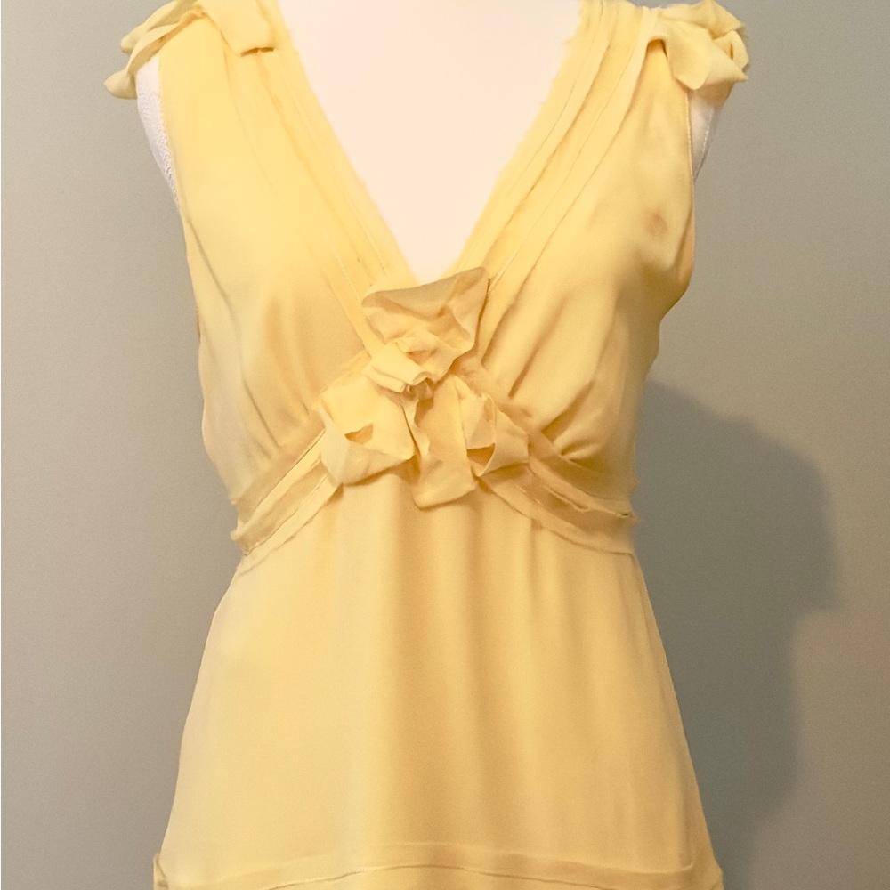 Yellow Feminine Sleeveless Top